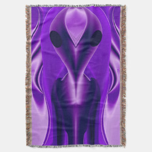 3D Purple Rainbow Dreams , Alien Throw Blanket