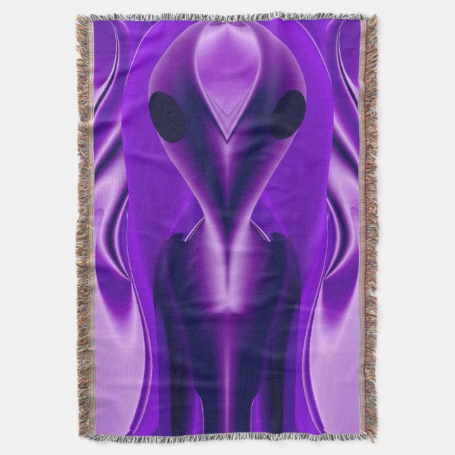 3D Purple Rainbow Dreams , Alien Throw Blanket (Front Vertical)