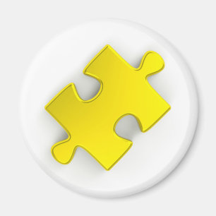 3D Puzzle Piece (Metallic Gold) Magnet