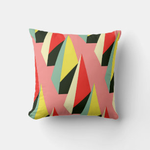 3D Pyramids: Retro Geometric Vintage. Cushion