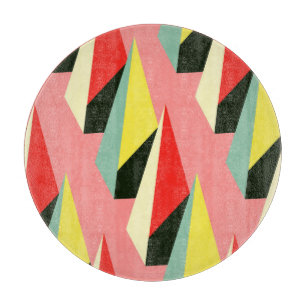3D Pyramids: Retro Geometric Vintage. Cutting Board