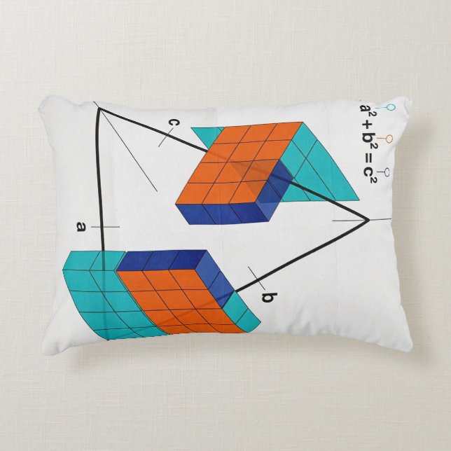 3D Pythagorean Theorem Math Pillow (Front)
