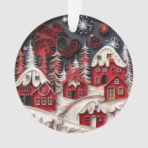3d Quilled Paper Art Christmas Village Ornament