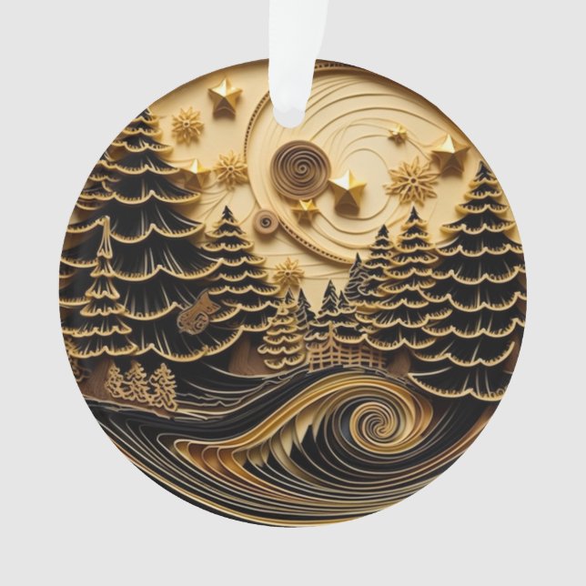 3d Quilling Effect Forest Ornament (Front)