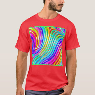 3D Rainbow-hued Abstraction Pattern T-Shirt