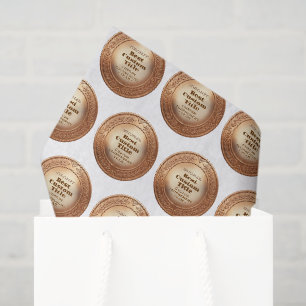 3D Realistic Bronze Medal Custom Editable Award Tissue Paper