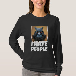 3d Realistic Cat Grouches For Coffee I Hate People T-Shirt