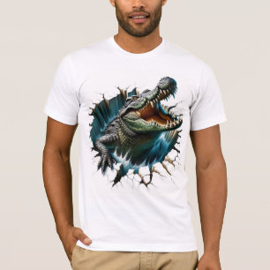 3D Realistic Crocodile Illustration T-Shirt