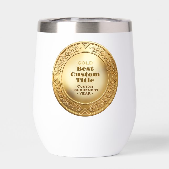 3D Realistic Gold Medal Custom Editable Award (Back)