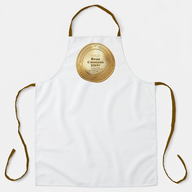 3D Realistic Gold Medal Custom Editable Award Apron (Front)