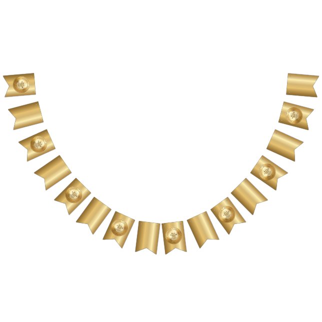 3D Realistic Gold Medal Custom Editable Award Bunting (All)