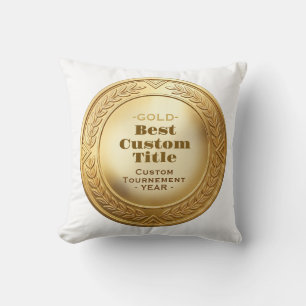 3D Realistic Gold Medal Custom Editable Award Cushion
