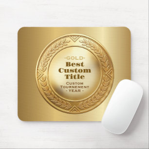 3D Realistic Gold Medal Custom Editable Award Mouse Mat