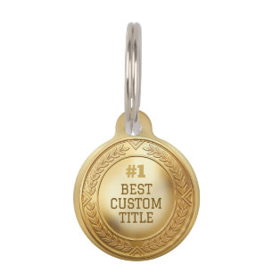 3D Realistic Gold Medal Custom Editable Award Pet Tag