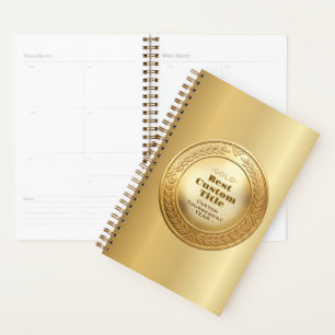 3D Realistic Gold Medal Custom Editable Award Planner