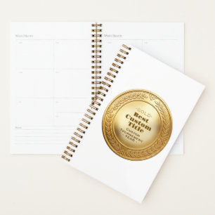 3D Realistic Gold Medal Custom Editable Award Planner