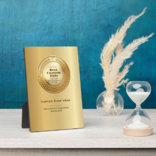 3D Realistic Gold Medal Custom Editable Award Plaque