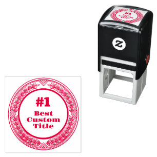 3D Realistic Gold Medal Custom Editable Award Self-inking Stamp
