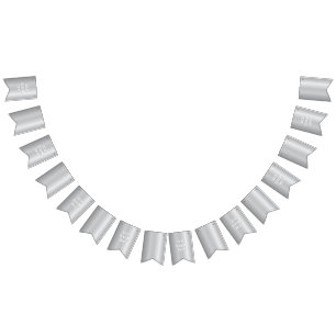 3D Realistic Silver Medal Custom Editable Award Bunting