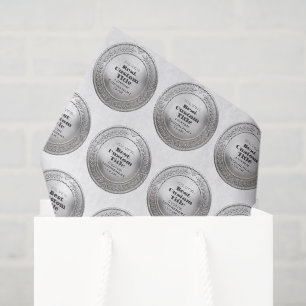 3D Realistic Silver Medal Custom Editable Award Tissue Paper