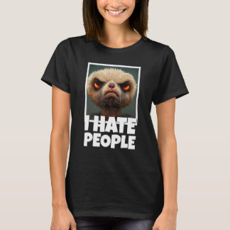 3D Realistic Sloth Morning Muffel Coffee i Hate pe T-Shirt
