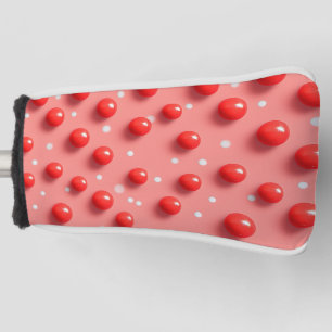 3D Red and White Polka Dots Pattern Golf Head Cover