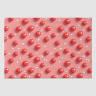 3D Red and White Polka Dots Pattern  Tissue Paper
