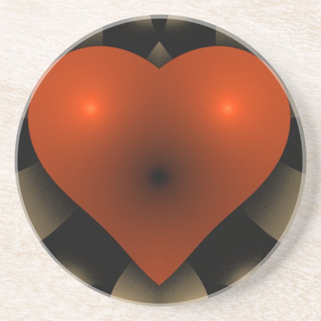 3D Red Heart Coaster (Front)