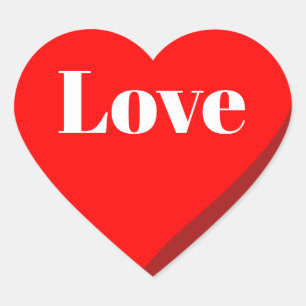 3D Red Heart Love Sticker