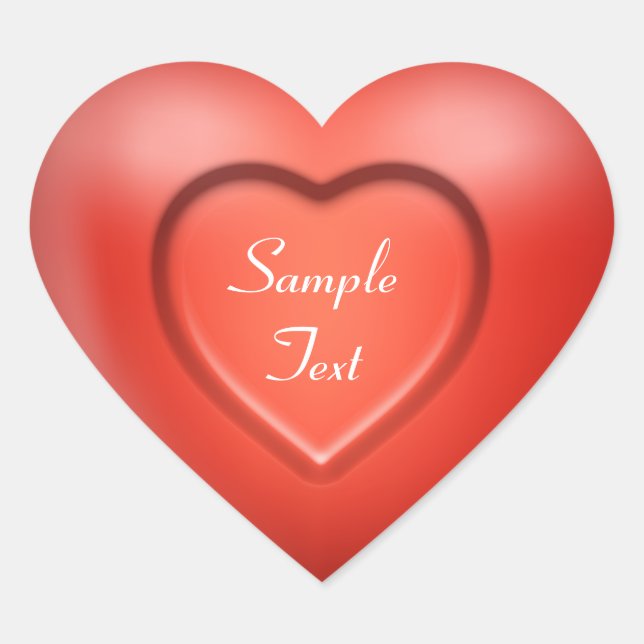 3D Red Heart Sticker (Front)
