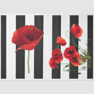 3D Red Poppy Flower Decoupage Tissue Paper