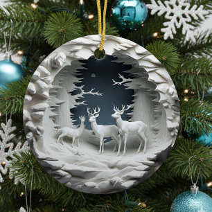 3D Reindeer Christmas Ornament