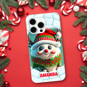 3D Reindeer Christmas Personalised Name iPhone 15 Pro Max Case