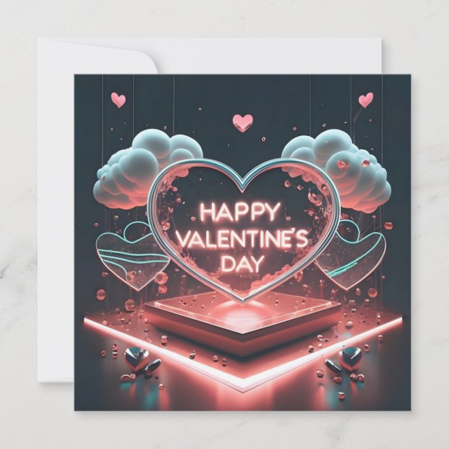 3d render Happy Valentine's Day Holiday Card (Front)
