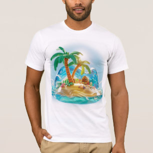 3D Render of a Tropical Island in Summer T-Shirt