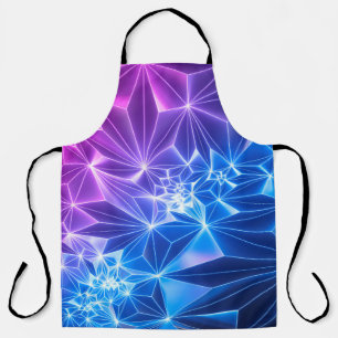 3d render, pink blue neon geometric background, po apron