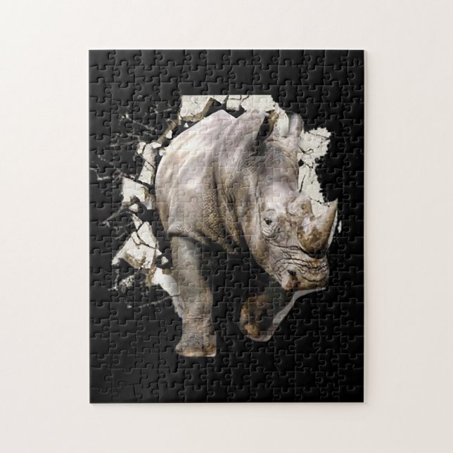 3d Rhino - African Safari Animal Rhinoceros Jigsaw Puzzle (Vertical)