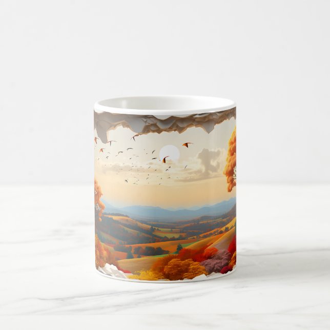3D Rolling Hills in Autumn Mug Wrap Sublimation (Center)