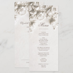 3D Roses Ivory Sculptural Flowers Menu