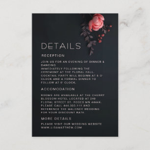 3D Roses Wildflowers Dark Moody Enclosure Card