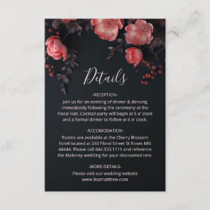3D Roses Wildflowers Dark Moody Enclosure Card