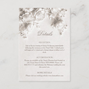 3D Roses Wildflowers White Enclosure Card