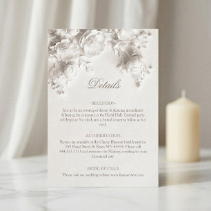3D Roses Wildflowers White Enclosure Card