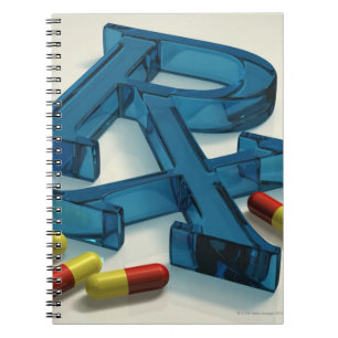 3D RX symbol with capsules Notebook