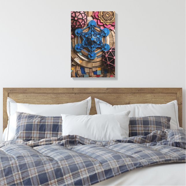 3D Sacred Geometry Wall Art  (Insitu(Bedroom))