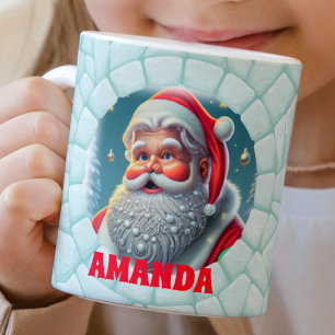 3D Santa Claus Christmas Custom Kids Hot Chocolate Coffee Mug