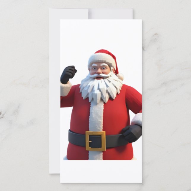 3D Santa Claus Christmas Greeting Card – Festive H (Front)