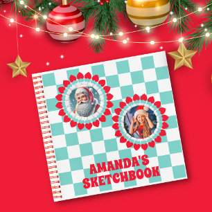 3D Santa Claus Christmas Personalised Kids Photo Notebook