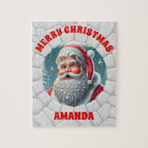 3D Santa Claus Christmas Personalized Kids  Jigsaw Puzzle