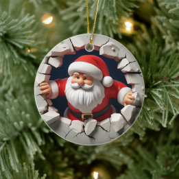 3d Santa Clause Ceramic Tree Decoration